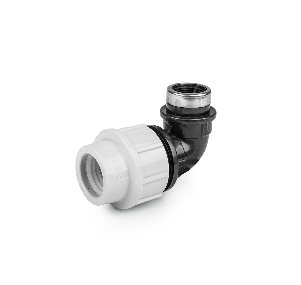 PN16 Wall Plate Elbow Fitting 25mm / 3/4" female for PE pipes