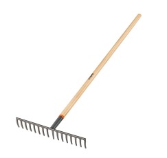 Garden rake with wooden...