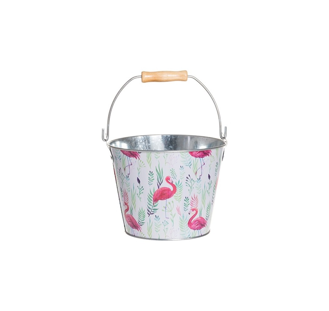 Metal Bucket Flamingo 1L